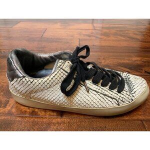 Zadig & Voltaire White Snakeskin Leather Neo Keith Flash Sneakers, Size 6 | 36